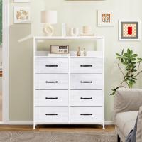 Cómoda con 6 cajones de tela, cómoda de dormitorio blanca, mueble de almacenamiento, muebles de dormitorio, cómoda para cocina, oficina, pasillo, mueble de TV con cajones - details 30