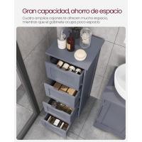 Armario de Baño Moderno Blanco 4 Cajones, 30 x 30 x 82 cm Ideal para Sala de Estar, Cocina, Comedor - details 16