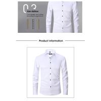 Camisa social grande de otoño/invierno 6XL para hombre, manga larga, moda sin hierro, informal, de negocios, blanco puro - details 3