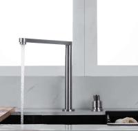Grifo de cocina plegable de elevación oculta de acero inoxidable 304, grifo de fregadero separado de agua mezclada fría y caliente, orificios duales - details 0