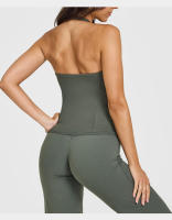 Top de yoga con cuello halter y almohadillas incorporadas para el pecho, sin mangas2025Top de fitness de verano, ropa interior para mujeres - details 5