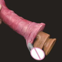 Y-2209L consolador hueco de silicona masculino cubierta de pene extendida y agrandada, juguete sexual para adultos - details 2