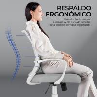 Silla de Oficina con Función de Inclinación, con Soporte Lumbar y Diseño Mariposa para Estudio, Carga Máxima 136kg, Negro - details 18