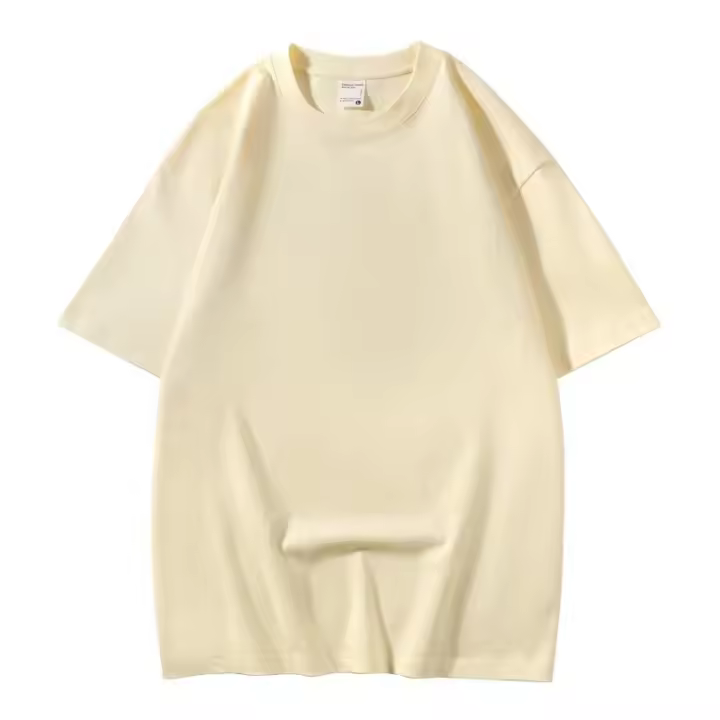 Camiseta de Algodón Blanco Opaque Cómoda y Suelta para Hombres y Mujeres 300G Algodón Grueso - 1