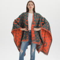 Nueva bufanda chal para mujer, moda retro, gran marca, capa dividida con borlas de doble cara - details 6