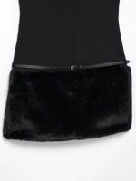 Vestidos de verano para mujer, estilo decorativo con cinturón, sin mangas, cuello redondo, color negro - details 9