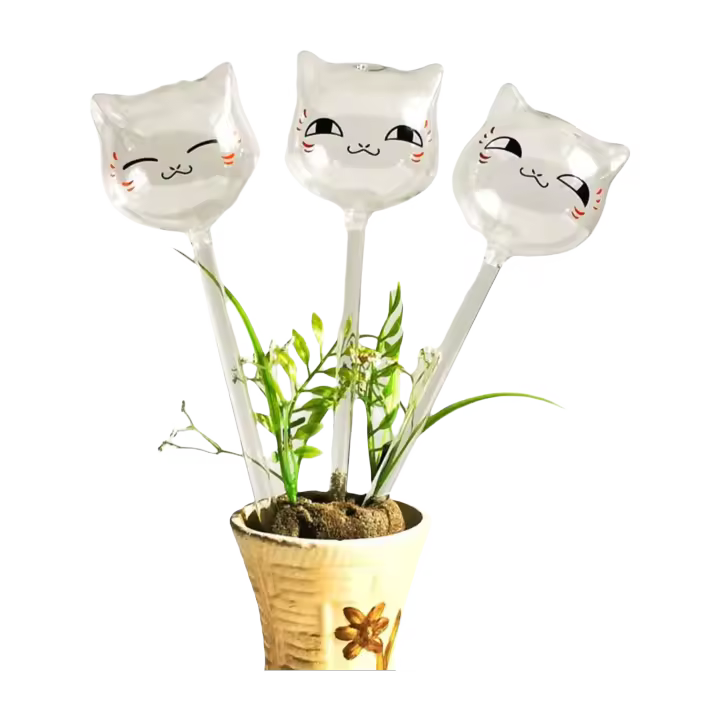 Bombillas de plantas, bolas de vidrio, sistema de riego por goteo automático para jardín, con picos de riego automáticos - 1