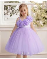 Vestido de fiesta amarillo para niñas de 3 a 12 años, vestidos de cumpleaños morados de 7-8 años, vestido de novia de flores rosas de princesa de presentador de 6 años - details 9