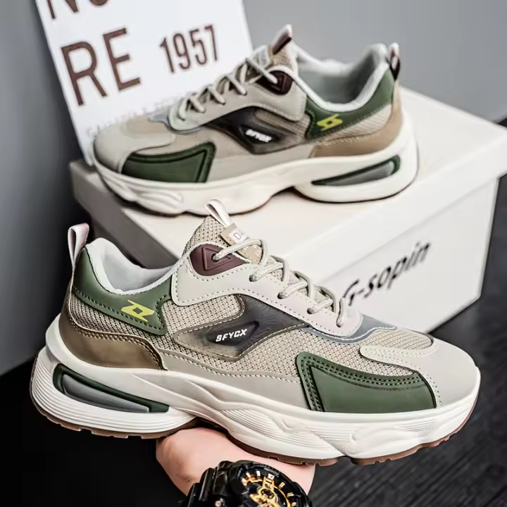 Zapatos Deportivos para Hombres de Malla Transpirable Plataforma de Moda Trendy para Primavera - 1