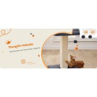 FEANDREA Poste para rascar Plataforma de tela de felpa 40 x 30 Árbol para gatos, altura 68 cm, poste de sisal, con pompón, gris oscuro PCA022G01 - details 9