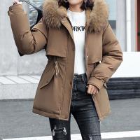 Parka cálida de invierno, abrigo de algodón polar con capucha de piel y bolsillos para clima frío al aire libre - details 4