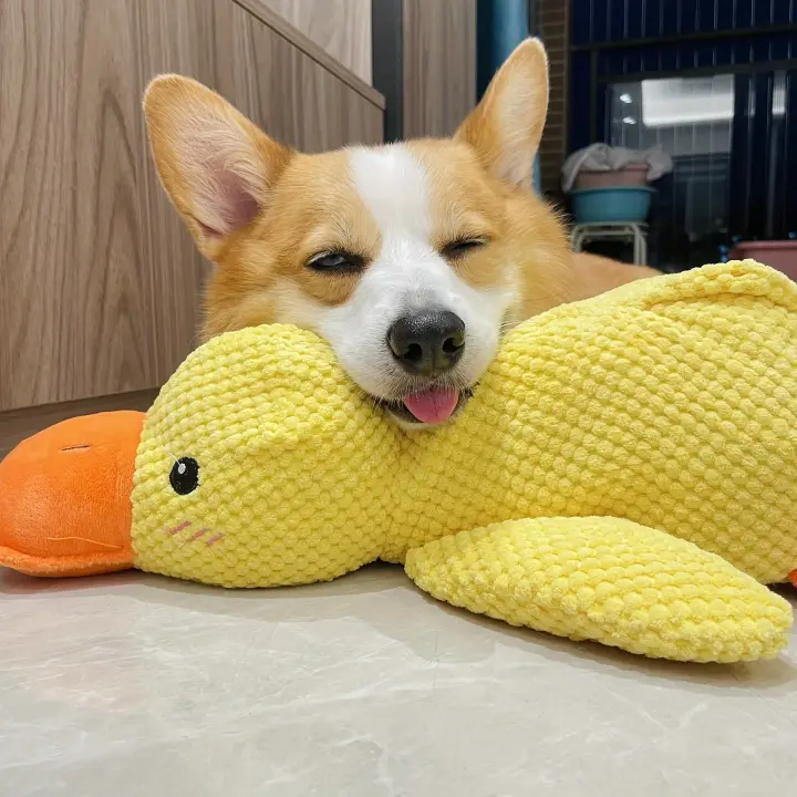 Juguete de Peluche de Pato Grande Diversión Interactiva para Limpieza Dental de Perros - 1