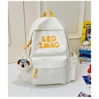 Mochila coreana simple de color sólido con alfabeto para estudiantes, mochila ligera de gran capacidad para viajes, mochila informal versátil - details 46