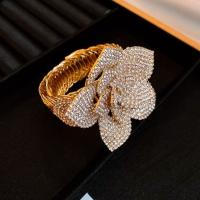 Brazalete de flores brillantes, cadena para el brazo, brazalete ajustable con diamantes de imitación, pulseras de aleación de cristal, brazalete de flores para la parte superior del brazo, para fiesta - details 5
