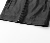 Nuevos hombres Retro sólido Tops Otoño Invierno moda cuello alto abrigo a prueba de viento al aire libre suelta versátil comodidad chaqueta de cuero hombres - details 7