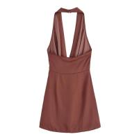 Vestido corto sexy con escote en V profundo y diseño sin espalda, estilo francés 2025, ropa de verano para mujer. - details 2