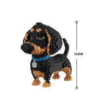 Bloques de construcción de animales de dibujos animados, ensamblaje creativo de perro y gato, rompecabezas educativo DIY, juguete interactivo para padres e hijos, Cartoo - details 3