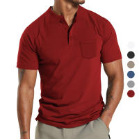 2025 camisa POLO de bolsillo de color sólido informal de negocios para hombre, camiseta de manga corta de gran tamaño. - details 6