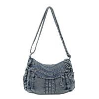 Bolso cruzado Retro vaquero de tela vaquera con cremallera de alta capacidad para mujer, bolso para axila, bolso de lona con correa ajustable, ropa informal - details 15