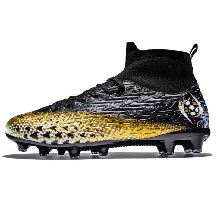 Zapatos de césped para exteriores para hombres y mujeres, botas de fútbol de entrenamiento de moda, dorados - 1