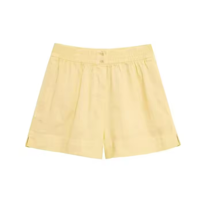 - Conjunto de camisa con botones de lino para mujer a la moda, cintura media elástica, bolsillos laterales, conjunto de dos piezas para mujer - 1