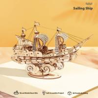 Rompecabezas 3D de Madera para niños y Adultos, Kits de construcción de Barcos, Juegos de Bricolaje artesanales - details 3