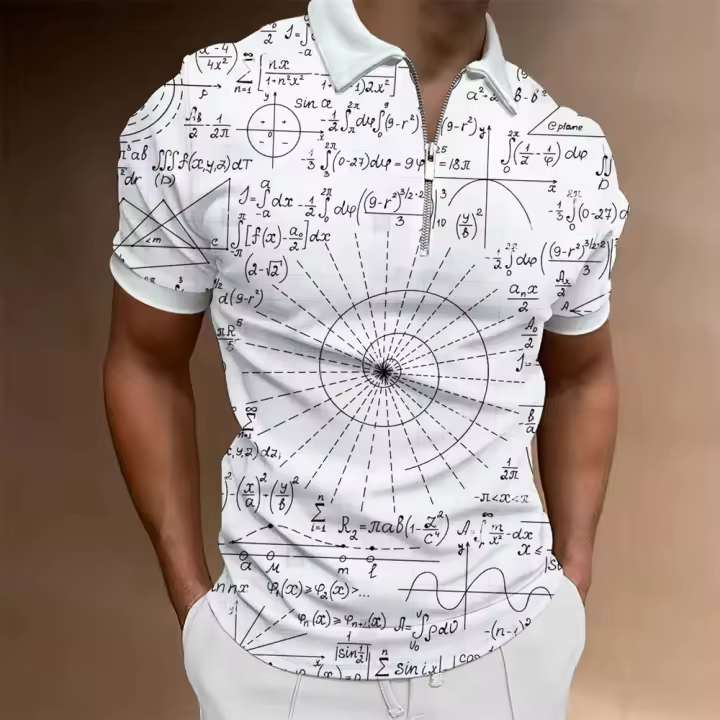 Polos de manga corta para hombre 2025, ropa de moda con elementos populares, ropa estampada a color - 1