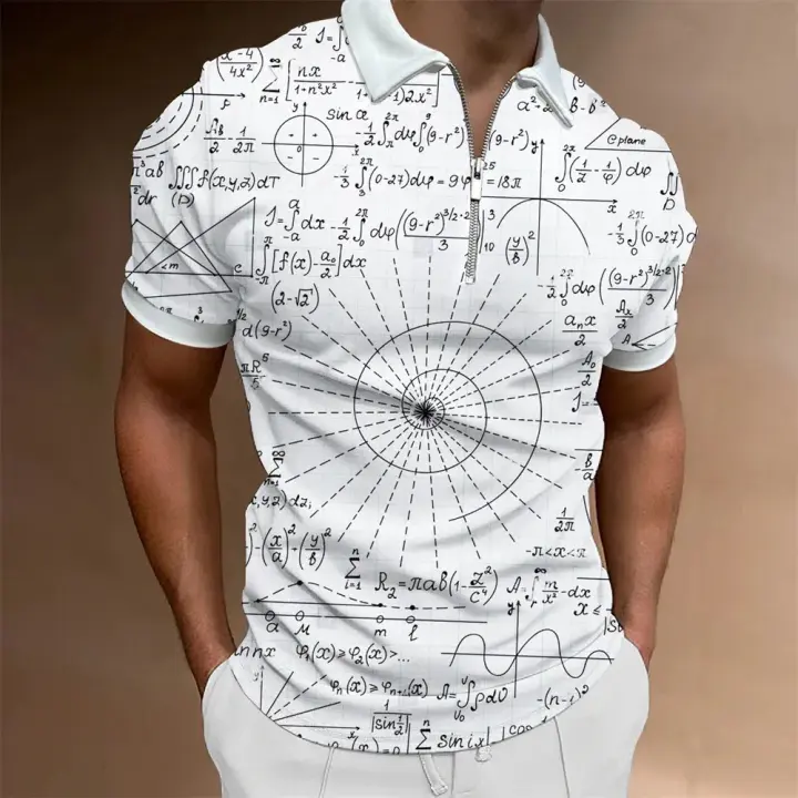 Polos de manga corta para hombre 2025, ropa de moda con elementos populares, ropa estampada a color - 1