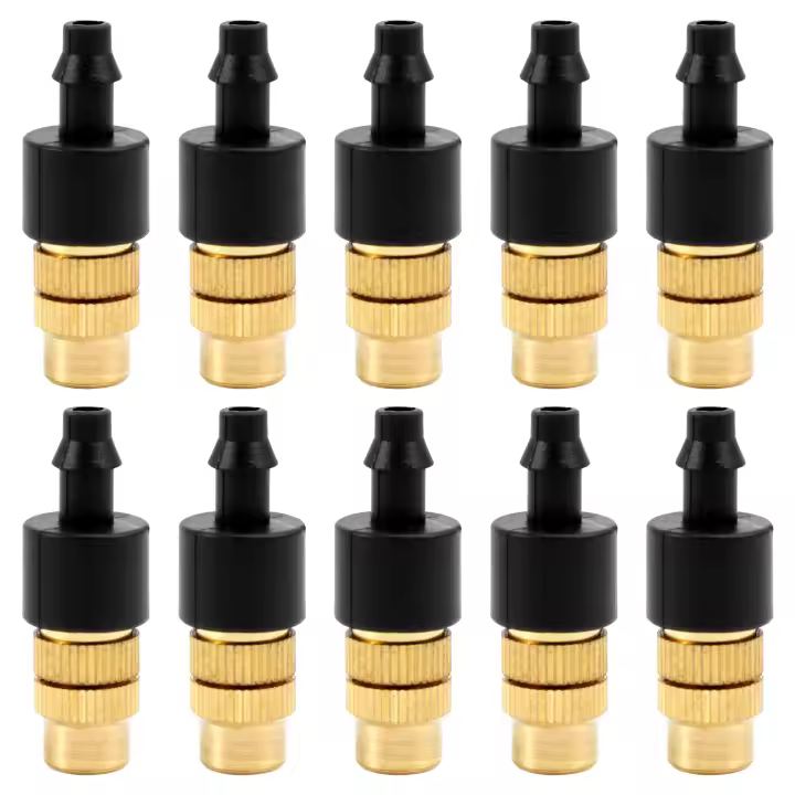 Boquilla de nebulización ajustable para jardinería, rociador de latón para sistema de riego, 10 Uds. - 1