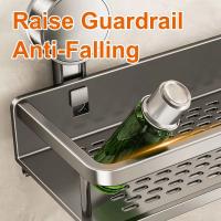 Estante de baño con ventosa de acero al carbono, montaje en pared, estante de almacenamiento para ducha con soporte de carga fuerte, gran capacidad, sin perforación - details 2