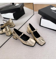 Zapatos sencillos con punta cuadrada y tacón grueso de nuevo estilo, zapatos plateados de tacón medio para mujer - details 24