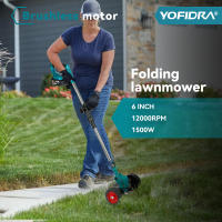 Cortadora de césped eléctrica Yofidra, recortadora de césped de jardín inalámbrica de mano. Longitud ajustable de 100-135 cm. Para herramienta de pin de batería Makita de 18 V - details 7