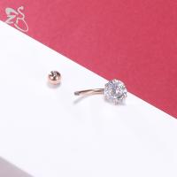 ZS 1 pieza 14G anillo de ombligo de acero inoxidable para mujeres y niñas blanco rosa CZ cristal ombligo Piercings cuerpo Piercing 6/8/10/12MM - details 6