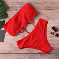 Bikinis sexis unicolor, Bikini Push Up, gran oferta, sujetador acolchado con tirantes, traje de baño de cintura alta, traje de baño femenino, Bikini para mujer 2024 - details 0