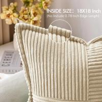 1 funda de almohada de pana con empalme, sofá súper suave, decoración a rayas, almohadas texturizadas para cojín de cama de 18.0 x 18.0 in - details 3
