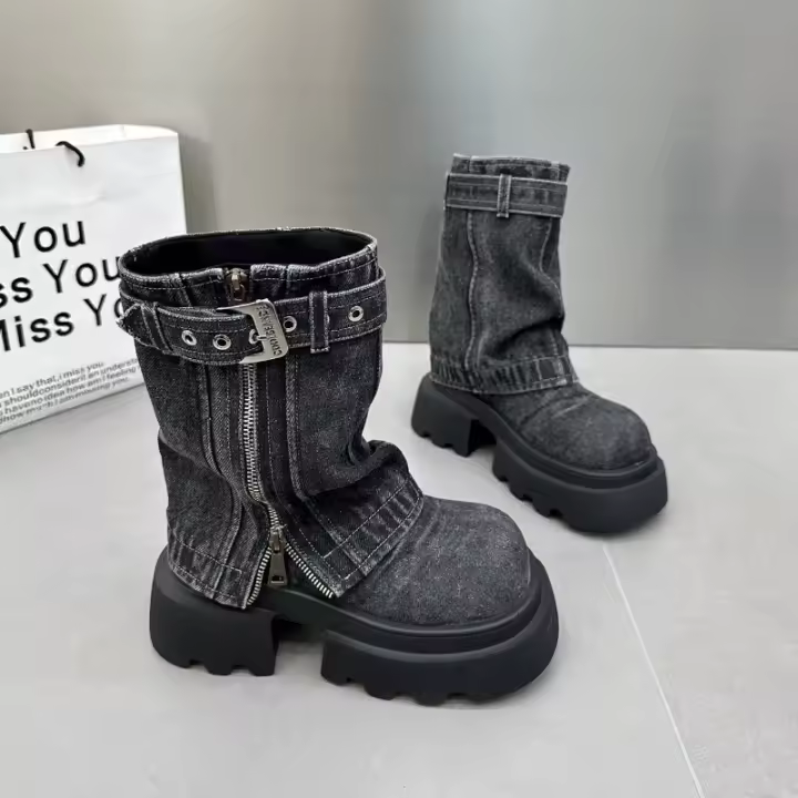 Botas cortas informales de vaquero de la Sra. Martin, con cordones de invierno - 1