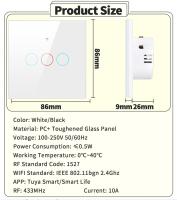 WiFi Smart Switch Interruptor Táctil Temporizador de Pared 220V Sin Cableado Neutro Graffiti Smart Life Panel de Interruptores de Control de Luz - details 2