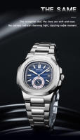 Reloj de hombre resistente al agua de cuarzo con calendario luminoso y correa de acero inoxidable - details 19