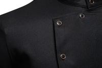 Camisas de manga larga con diseño irregular para hombres, camisas monocromáticas informales, camisas con cuello alto para documentos, fiestas, discotecas, Rh, moda, otoño - details 15