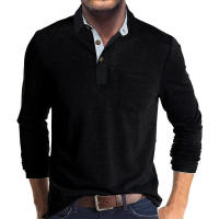 Camiseta Polo Básica de Manga Larga con Solapa para Hombre - details 17