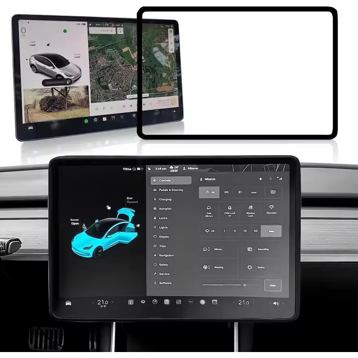 Protector de marco de pantalla para Tesla Model 3 Y Accesorios Silicona Negro 2017 2018 2019 2020 2021 2022 2023 2024 2025 2026. - 1