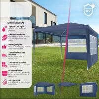 Carpa de Fiesta Robusta Paneles Laterales de 3m Pabiloncito de Jardín Impermeable con Ventanas - details 6