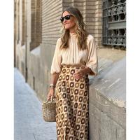 Falda larga casual con estampado de lunares para mujer con falda larga - details 5