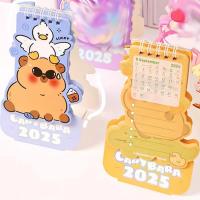 Mini Capybara-Calendario de mesa de dibujos animados, decoración de escritorio, espiral creativa, plan, regalo del Día de los niños, 2025 - details 0