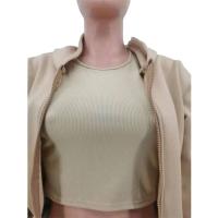 Conjunto de ropa de mujer de 3 piezas, suéter con capucha con forro polar, camiseta sin mangas y pantalones deportivos - details 32