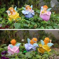 Juego de 3 Inserções de Hada Floral Artesanías de Resina, Inserções de Maceta y Bonsái, Decoración de Patio y Jardín - details 6