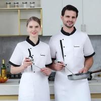 Estilo clásico hombres mujeres restaurante cocina cantina Chef uniforme mangas Chef chaqueta camarero trabajo ropa - details 5