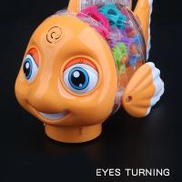Juguete eléctrico musical con columpio para peces con luces y engranajes transparentes, juguetes sensoriales educativos interactivos para niños, regalos de cumpleaños - details 6