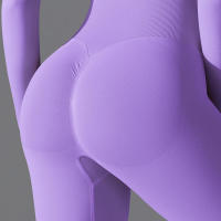 Pantalones deportivos lisos para mujer con elevación, ropa de yoga, leggings de gimnasio, entrenamiento para mujer, leggings sin costuras para mujer - details 15