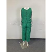 Conjunto casual de verano para mujer, top sin mangas plisado y pantalones cortos de pierna ancha - details 11